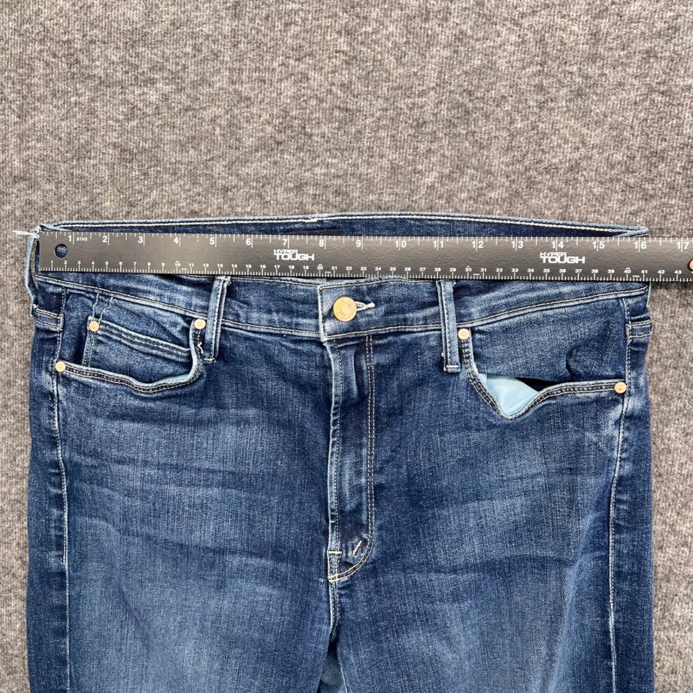 Mother The Mid Rise Dazzler Ankle Jeans On The Edge Blue Straight Leg Size 29 - Picture 13 of 16